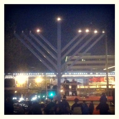 The lighting of the chanukkiah